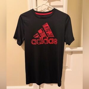 Adidas Black Tee with Red Accents